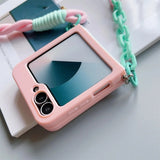 Crossbody Lanyard Matte Phone Case For Samsung Z Flip 7 6 5 4 3