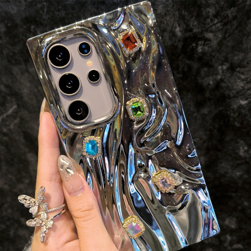 Pleated Electroplating Phone Case For Samsung