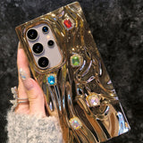 Pleated Electroplating Phone Case For Samsung