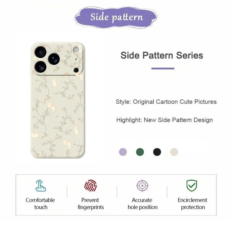 Rabbit and Floral Style Phone Case For iPhone