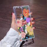 Flower-shaped Transparent Magnetic Phone Case For Samsung