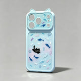 Black Cat Fish Phone Case For iPhone