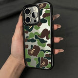 Camouflage Transparent Phone Case For iPhone