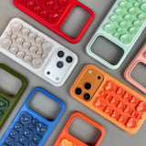 Color-blocked Suction Cup Liquid Silicone Phone Case For iPhone