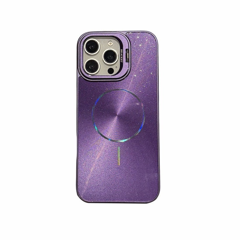 Glitter Starry Sky Magnetic Thin Ring Phone Case For iPhone