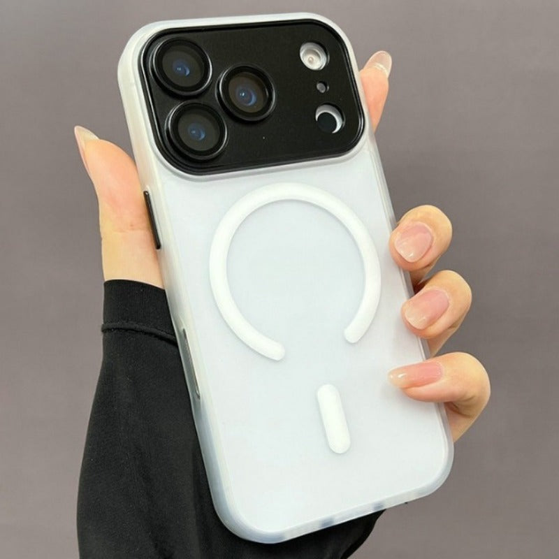 Anti-drop Magnetic Phone Case with Lens Film For iPhone