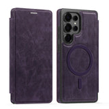 Flip Magnetic Leather Phone Case For Samsung