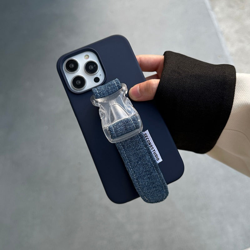 Denim Wristband Phone Case For iPhone