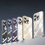 Titanium Color Electroplated Edge PC Back Panel Phone Case For iPhone