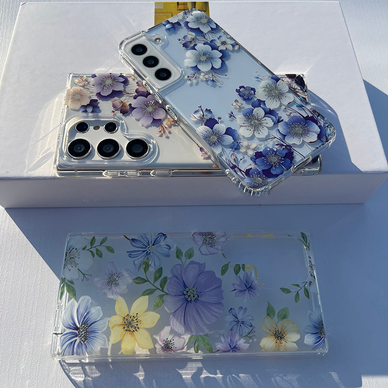 Flowers Plating IMD Hard Case For Samsung