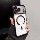 Electroplated Transparent Magnetic Phone Case For iPhone