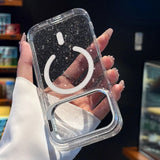 Glitter Transparent Magnetic Phone Case For iPhone