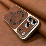 Artificial Leather Matte Magnetic Phone Case For iPhone