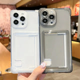 Card Holder Transparent Case For iPhone
