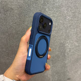 360° Rotating Stand Color Block Rugged Phone Case For iPhone