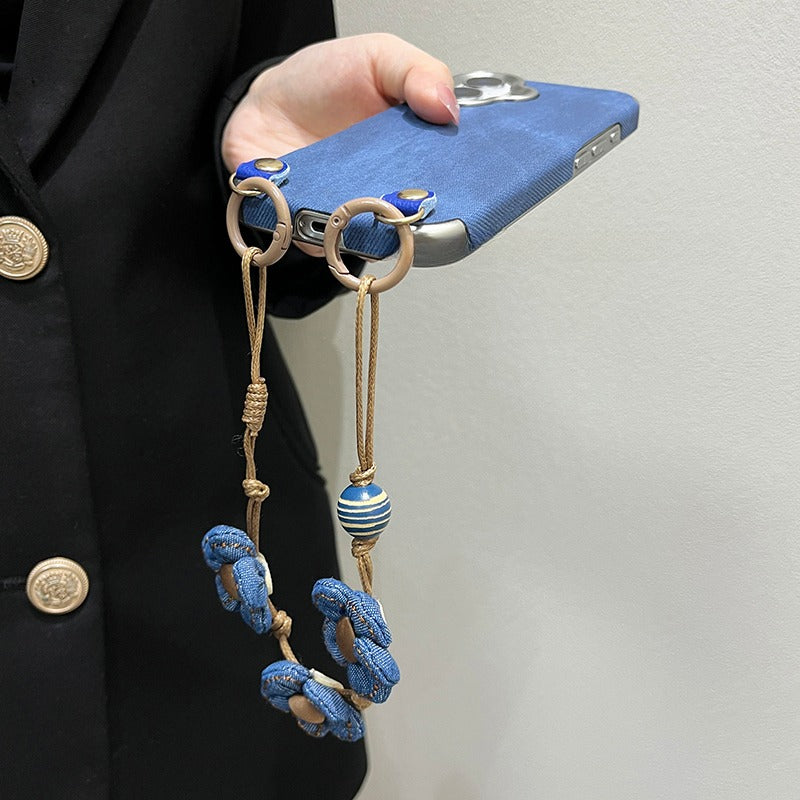 Blue Flower Bracelet Anti-fall Phone Case For iPhone