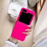 Solid Color Liquid Silicone Phone Case For Samsung Z FLIP