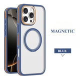Contrast Color Metal Ring Magnetic Shell Phone Case For iPhone