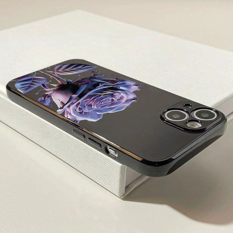Purple Flower Soft Phone Case For iPhone