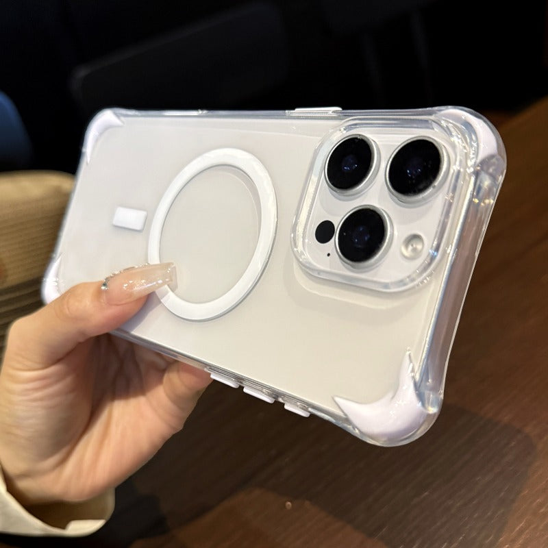 Simple Transparent Magnetic Phone Case For iPhone