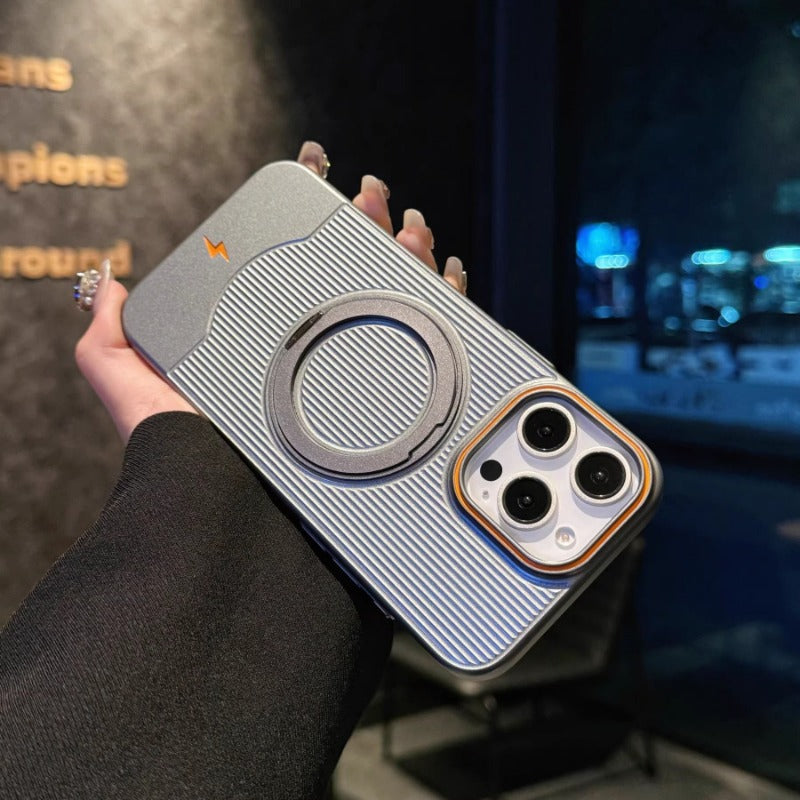 Corrugated 360 °rotating Magnetic Bracket Phone Case For iPhone