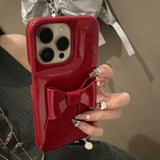 Creative Glossy Soap Bowknot Phone Case For iPhone