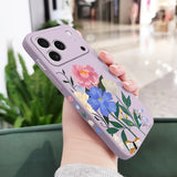 Beautiful Flowers Liquid Silicone Phone Case For iPhone