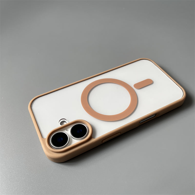 Transparent Brown Silicone Magnetic Phone Case For iPhone