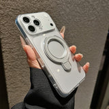 Magnetic Ring Holder Large Window Phone Case for iPhone