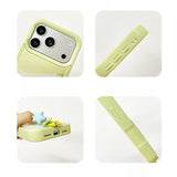 Solid Color Pocket Slippers Silicone Phone Case For iPhone