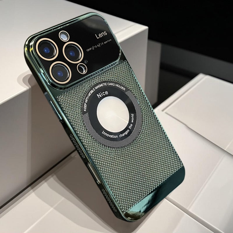Large Window Cooling Phone Case For iPhone