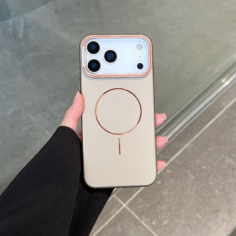 Color-blocking Invisible Stand Magnetic Phone Case For iPhone