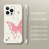 Frameless Butterfly Phone Case For iPhone