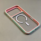 Two-in-one Color-blocked Drop-proof Acrylic Magnetic Phone Case For iPhone