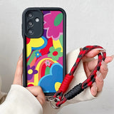 Colorful Flower Lanyard Case For Samsung