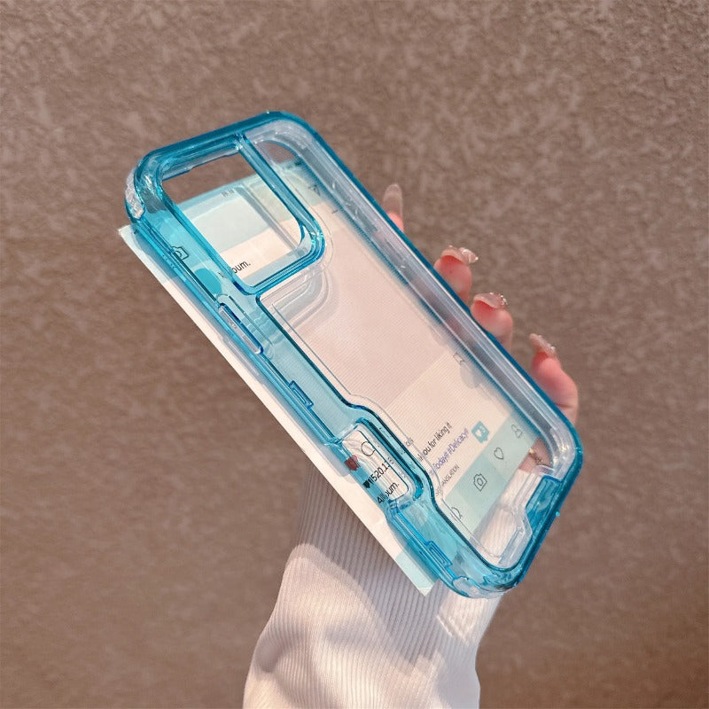 Clear PC+TPU 3 in 1 Anti-drop Armor Phone Case For iPhone