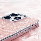 Embossed Camellia Magnetic Phone Case For iPhone
