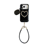 Leather 3D Rivet Heart For iPhone