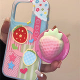 Strawberry Magnetic Bracket Phone Case For iPhone