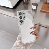 Luxury Plating Diamond Make Up Mirror Phone Case For Samsung