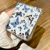 Flowers Bowknot Pattern Clear Phone Case For Samsung Z Flip7 6 5 4 3