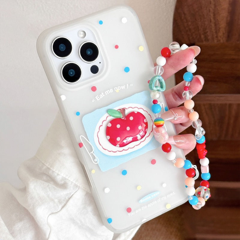 Polka Dot Lanyard Silicone Phone Case For iPhone