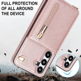 Crossbody Cards Solt Bag Zipper Wallet Case For Samsung