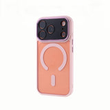 Metal Lens Frame Frosted Magnetic Phone Case For iPhone