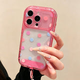 Minimalist Polka Dot Large Window Phone Case For iPhone