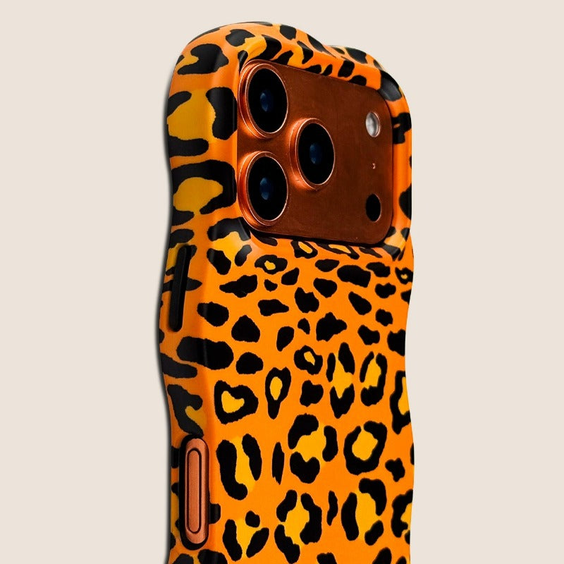 Orange Leopard Print Phone Case For iPhone