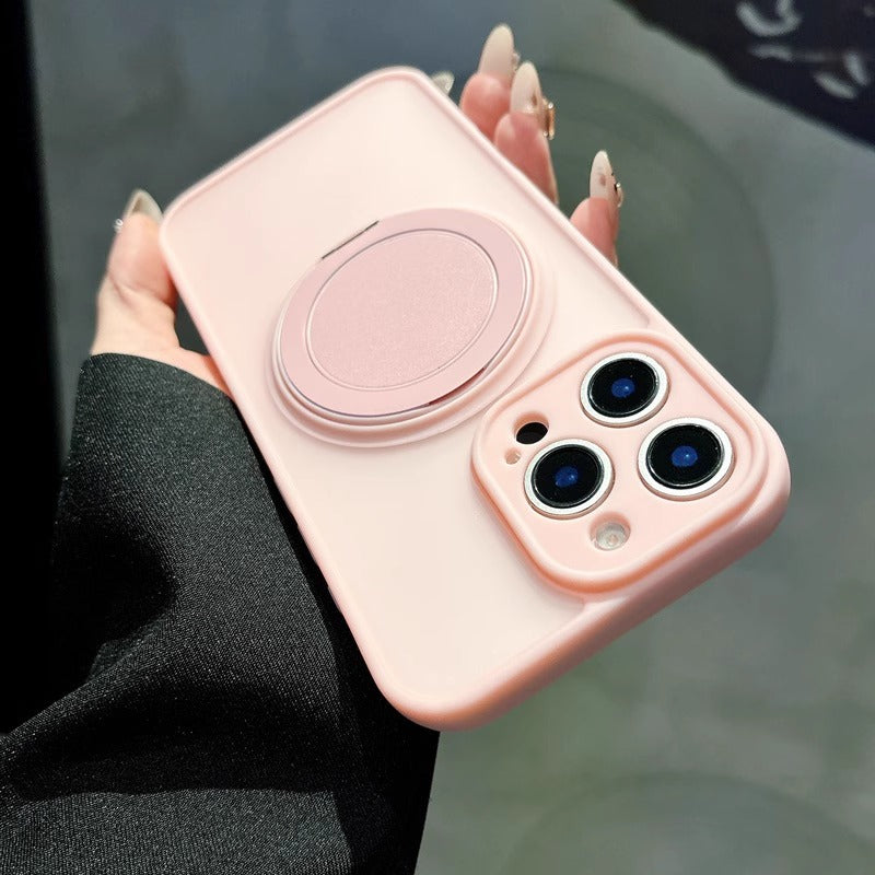 Magnetic Bracket Wireless Charging Case For iPhone