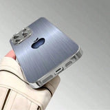 Plating Silver “silver apple ” Toughened Glass Design  Case For iPhone