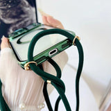 Crossbody Lanyard Strap Plating Magnetic Case For iPhone