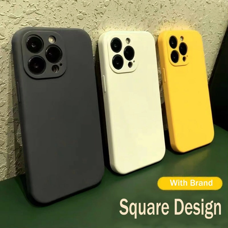 Original Square Liquid Silicone Case For iPhone